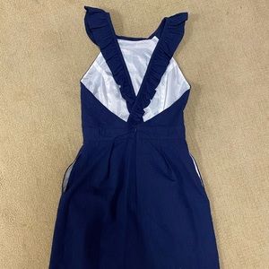 Lauren James Navy Seersucker Dress